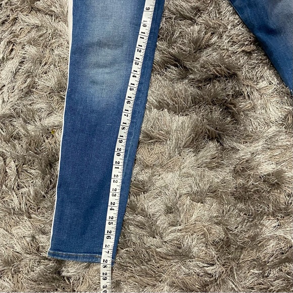 Hudson women blue and white side stripe denim skinny jeans. Size 27. Used. - Picture 3 of 9